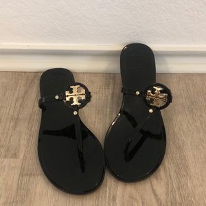 Tory Burch Mini Miller Jelly Thong, Black, Sz 10